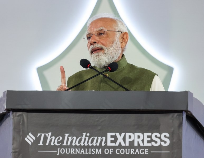 In Images: PM Modi addresses gathering at Ramnath Goenka Lecture