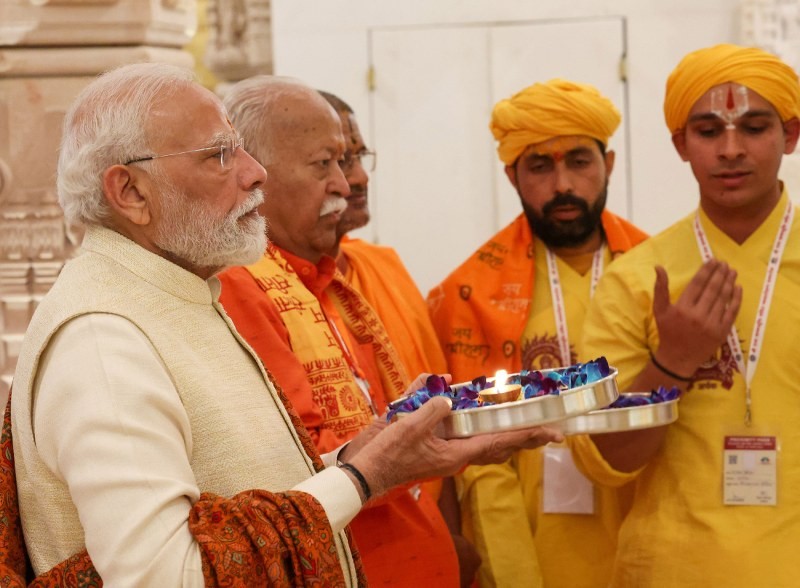In Images: PM Modi raises saffron flag over Ram Mandir