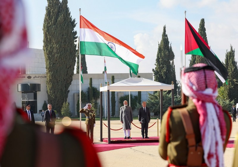 In Images: Narendra Modi arrives in Jordan