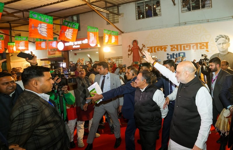 In images: Amit Shah arrives in Kolkata for a 3-day visit in poll-bound West Bengal