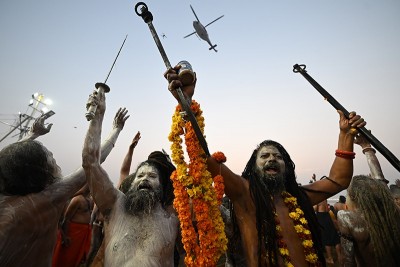 Maha Kumbh 2025: Naga sadhus become the centre of attraction on Triveni bank