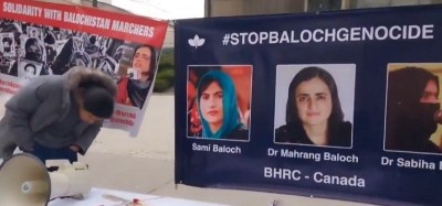Baloch activists demonstrate in Toronto, demanding release of Mahrang Baloch