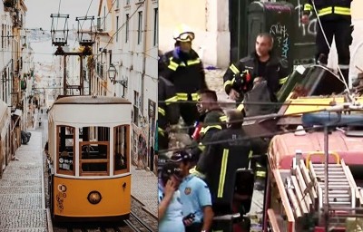 What is Lisbon funicular Elevador da Glória that derailed in Portugese city killing 17?