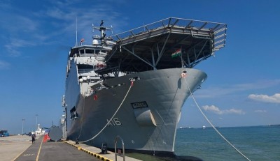Indian Navy's INS Nistar reaches Singapore for maiden port call