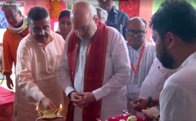 Amit Shah inaugurates Kolkata puja pandal themed after Op. Sindoor, gives call to make 'Sonar Bangla'