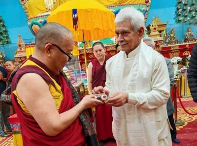 J&K Lieutenant Governor Manoj Sinha reaches Russia to bring back Holy Relics of Lord Buddha
