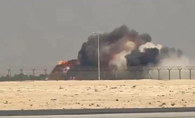 Indian Tejas fighter jet crashes at Dubai Air show