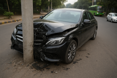 Speeding Mercedes mows down trio near Delhi’s Ambience Mall — 23-year-old killed, driver arrested