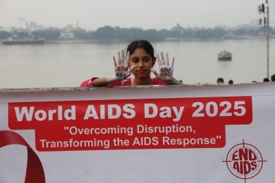 In Images: Activists participate in an awareness campaign on World AIDS Day in Kolkata