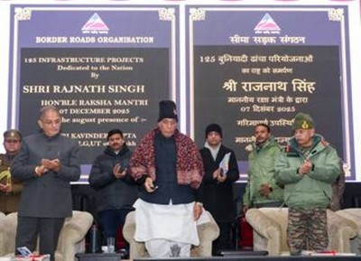 Historic move! Defence Minister Rajnath Singh unveils record 125 border projects from Ladakh