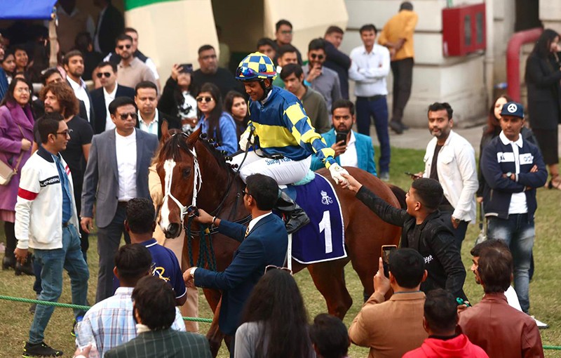 The Kolkata Derby horse races held at the Royal Calcutta Turf Club (RCTC) in Kolkata 1st January 2026