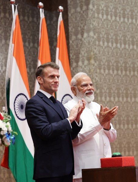 In Images: PM Modi, Emmanuel Macron hold talks during French President’s India visit