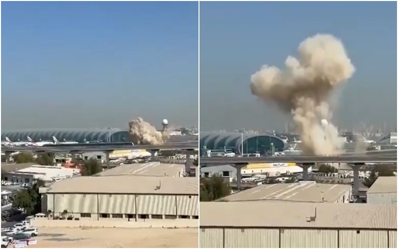 Iranian drone strike near Dubai International Airport's terminal forces temporary shutdown.