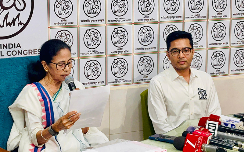 In Images: Mamata Banerjee unveils TMC candidate list for Bengal polls; CM to contest from Bhabanipur