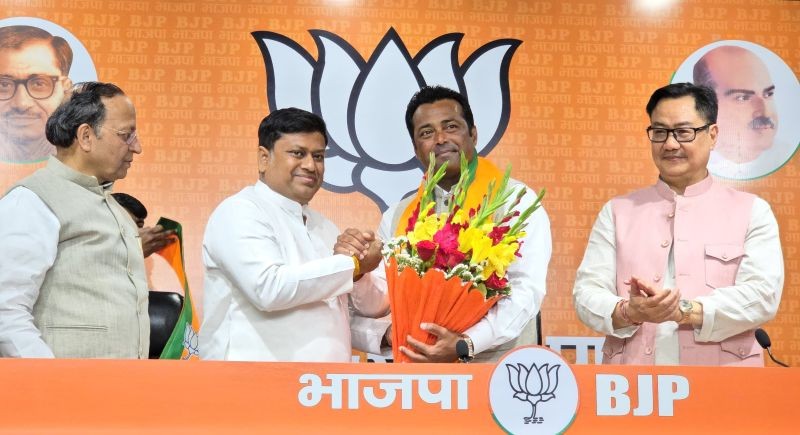 In Images: Tennis icon Leander Paes joins BJP ahead of Bengal polls
