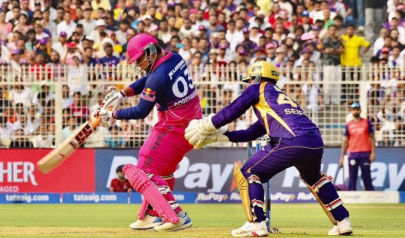 In Images: KKR ​battle​ RR at Eden Gardens as ​they ​hunt for first season win