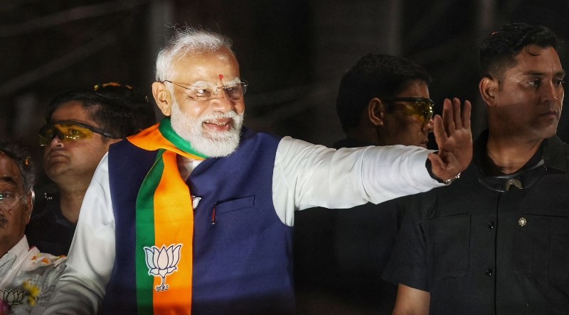 In Images: PM Narendra Modi participates in mega roadshow in North Kolkata