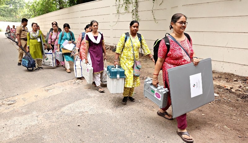In Images: Polling teams gear up ahead of final phase of West Bengal Assembly Elections