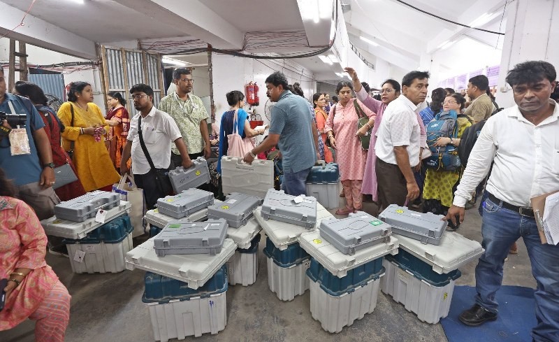 In Images: Polling teams gear up ahead of final phase of West Bengal Assembly Elections