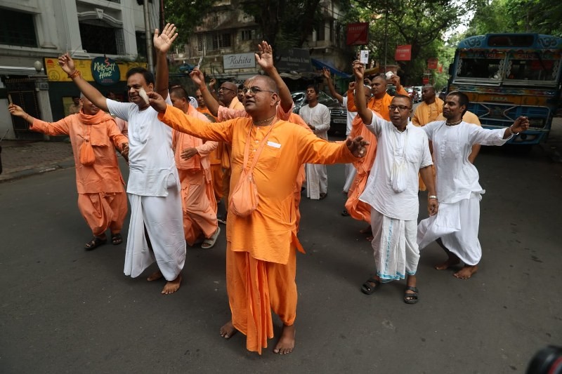 In Images: Hindu monks queue up to vote in Kolkata’s high-stakes final phase