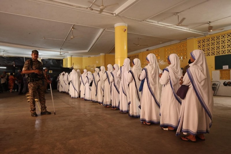 Missionaries of Charity Nuns Queue Up to Vote in Kolkata, A Picture of Quiet Civic Duty