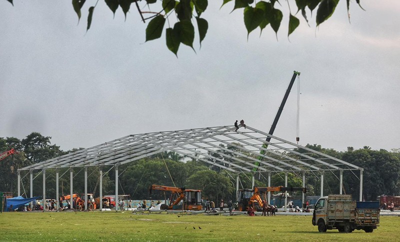BJP swearing-in preparations underway at Kolkata's Brigade Parade Ground