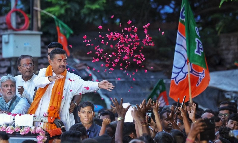 In Images: CM Suvendu Adhikari leads victory rally in Bhabanipur after historic Bengal win