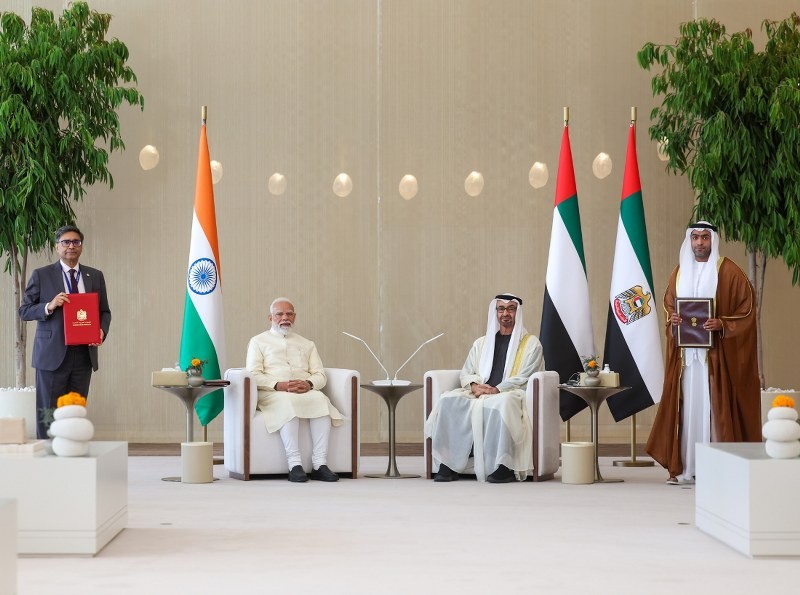 In Images: Modi meets UAE President Sheikh Mohamed bin Zayed Al Nahyan