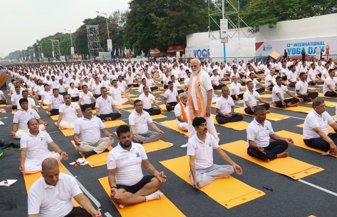 In Images: PM Modi performs yoga at Kolkata's Red Road on International Yoga Day 2026