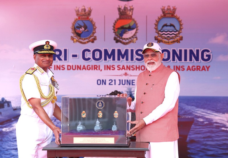 In Images: PM Modi commissions three indigenous naval warships in Kolkata