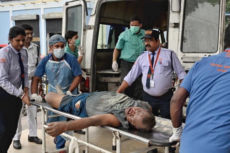 In Images: CM Suvendu Adhikari, ministers meet Taratala warehouse collapse victims at SSKM Hospital