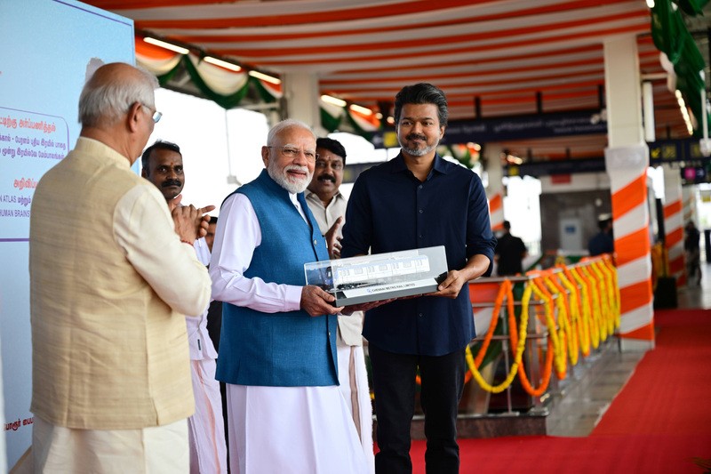 In Images: PM Modi takes Chennai Metro ride with Tamil Nadu CM Vijay