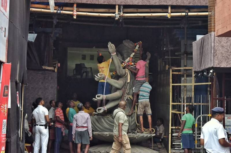 In Images: Chorebagan Durga idol immersed, ‘controversial’ pandal kept intact for SIT probe