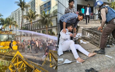 Bangladesh on edge before polls: Inquilab Moncho protesters clash with police outside Yunus residence