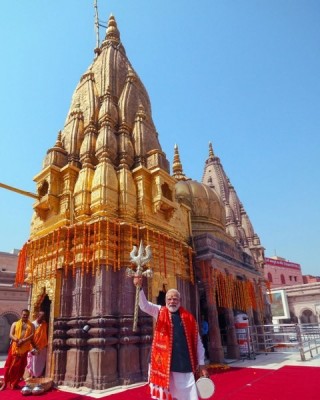 In Images: PM Modi’s spiritual stop at Kashi Vishwanath Temple in Varanasi