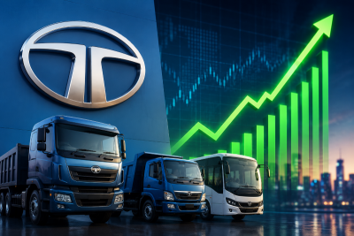 Tata Motors shares jump 6% after Q1 profit soars 83% to ₹2,560 crore