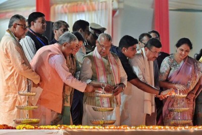 In Images: Kolkata marks PM Modi’s 76th birthday with diya lighting programme