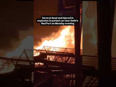 Several dead and injured in car explosion near Red Fort in Delhi