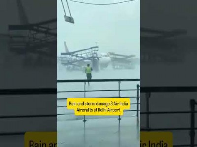 Aircrafts damaged due to rain and storm in Delhi
