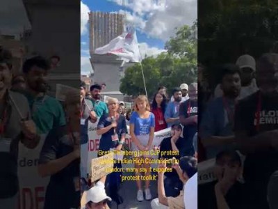 Greta Thunberg joins CJP protest in London