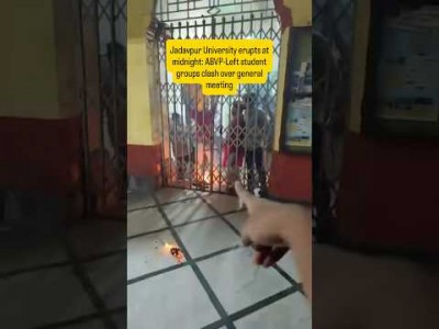 ABVP-Left student groups clash at Jadavpur University in Kolkata