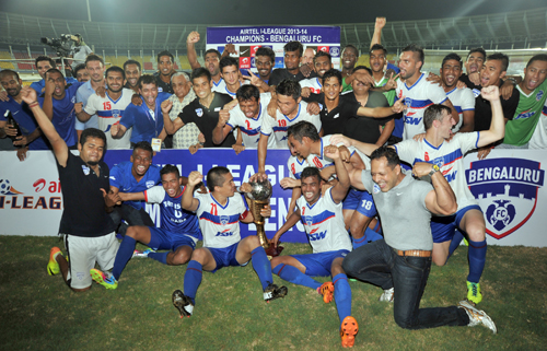 Bengaluru FC lifts Airtel I-League trophy 
