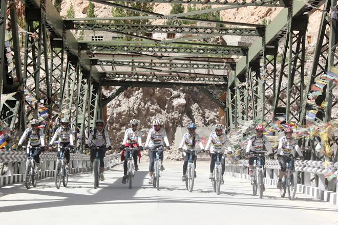 IAF all women cycle expedition team flagged in today 