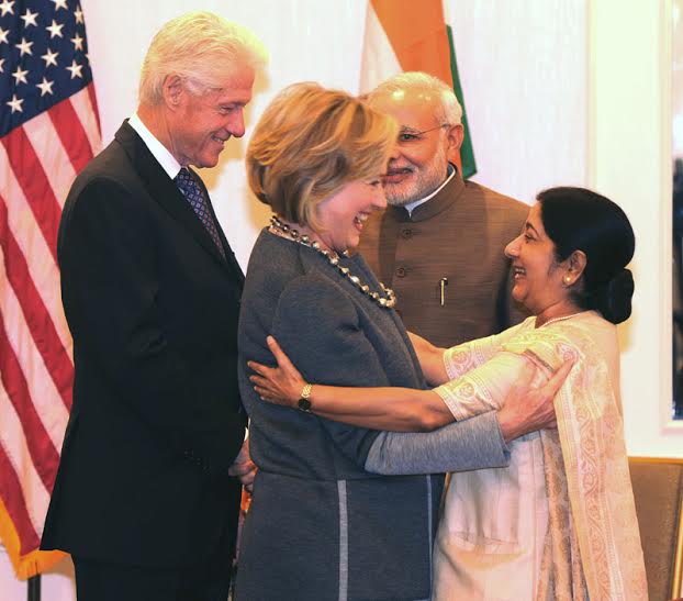 Modi, Sushma meet Clintons in NY