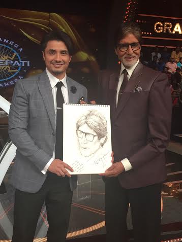 Ali Zafar sketches Amitabh Bachchan live