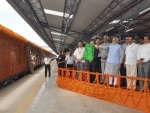 Shri Narendra Modi dedicating the newly constructed railway line 