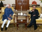 Pranab Mukherjee meeting the Vice President