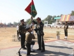 Army Chief gives away 'President's Standards' to 50 and 84 Armoured Regiments 