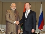 Modi meeting the Prime Minister of Russian Federation