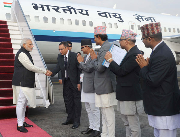 Modi arrives at Tribhuvan International Airport